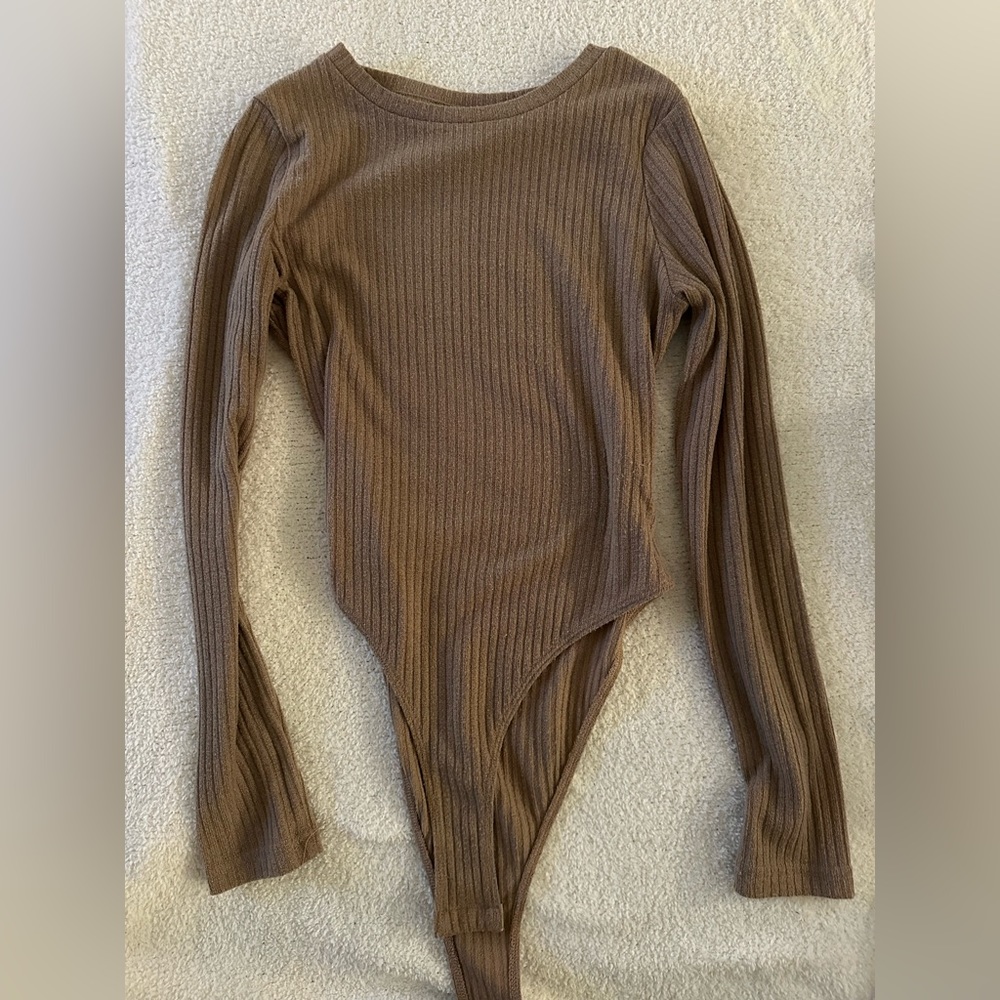tan/brown bodysuit